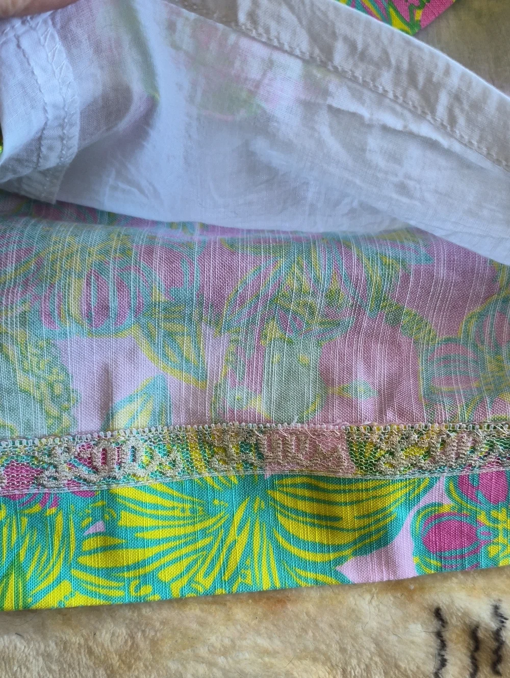 Lilly Pulitzer Originals Koala Print Skirt Size 12 Pink Green Lace Trim
